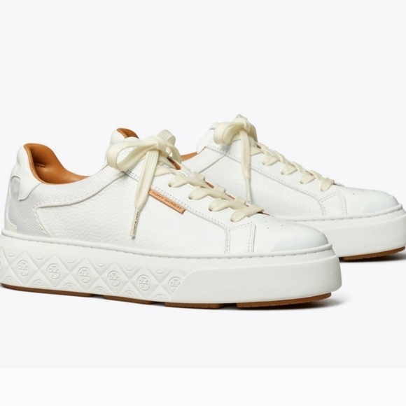 Tory Burch Shoes - Tory Burch Women's Ladybug Leather Logo Platform Sneakers Shoes Sz 8.5M